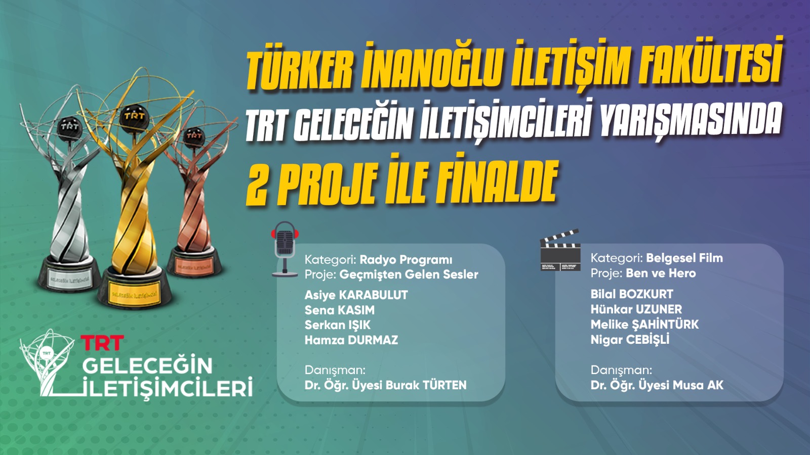 Karabük Üniversitesi TRT Geleceğin İletişimcileri Yarışmasında Finalde